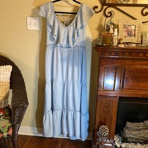 Simplee light blue maxi dress, size M